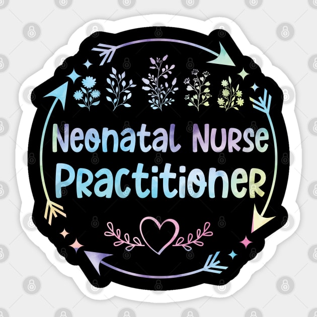 Neonatal Nurse Practitioner cute floral watercolor Sticker by ARTBYHM